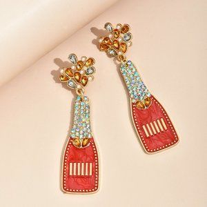 BUNDLE DEAL! Bright Red Champagne Bottle Earrings NEW